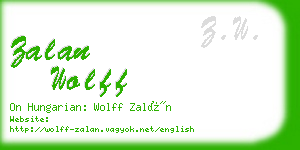 zalan wolff business card